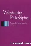 Le Vocabulaire des Philosophes IIII