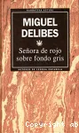 Senora de rojo sobre fondo gris
